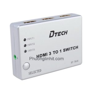 Bộ gộp HDMI 3 vào 1 ra hỗ trợ Full HD chính hãng Dtech DT-7018