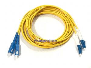 Dây patch cord quang Single-mode SC-LC/UPC Duplex dài 3M