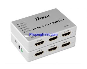 Bộ gộp HDMI 5 vào 1 ra hỗ trợ Full HD chính hãng Dtech DT-7021