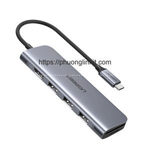 Cáp USB-C to HDMI kèm Hub USB 3.0/SD/TF chính hãng Ugreen 70410
