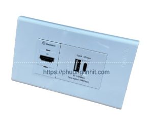 Bộ ổ cắm USB-A – USB Type-C và ổ cắm HDMI âm tường Sinoamigo công nghệ sạc nhanh QC 3.0