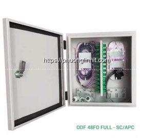 Hộp phối quang ODF 48Core SC/APC ngoài trời (Đầy đủ phụ kiện)