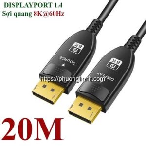 Cáp DisplayPort sợi quang 1.4 hỗ trợ độ phân giải 8K@60Hz, 4K@144Hz dài 20M