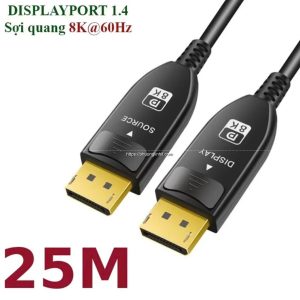 Cáp DisplayPort sợi quang 1.4 hỗ trợ độ phân giải 8K@60Hz, 4K@144Hz dài 25m