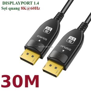 Cáp DisplayPort sợi quang 1.4 hỗ trợ độ phân giải 8K@60Hz, 4K@144Hz dài 30M