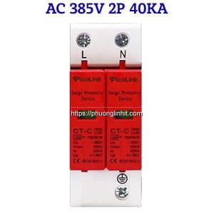 Chống sét lan truyền SPD Type 2 (Class II) AC 2P 40kA/pha, hãng Picolink PL-CS2P-40