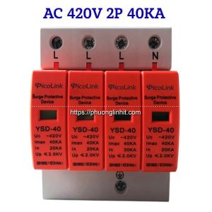 Thiết bị chống sét lan truyền SPD Type 2 (Class II) 3 pha AC 4P 40kA/pha, hãng Picolink PL-CS4P-40