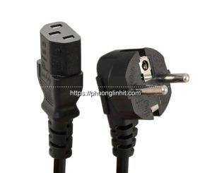 Cáp nguồn 2 chân đầu tròn gập 90 độ chuẩn C13 dài 3m Lõi đồng 3G×0.75mm² cao cấp