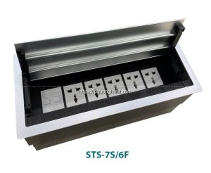 Hộp ổ điện âm bàn Sinoamigo STS-7S/6F đa năng, bật nắp cả hai bên tiện dụng