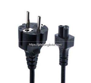 Dây nguồn Laptop 2 chân, sử dụng đầu 3 lỗ hình tam giác (chuẩn C5)