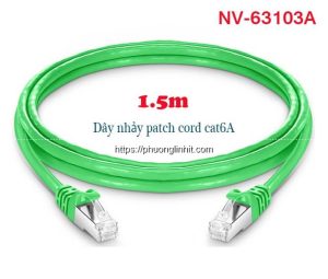 Dây nhảy mạng Cat6A 1.5m màu xanh lá STP Novalink NV-63103A cao cấp