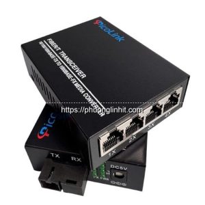 Bộ chuyển đổi quang điện 1 Quang ra 4 cổng LAN RJ45 10/100/1000M hãng Picolink PL-GS-01A-04B