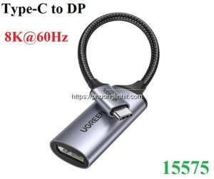 Cáp chuyển USB Type-C sang Displayport 1.4 hỗ trợ 8K@60Hz chính hãng Ugreen 15575 cao cấp